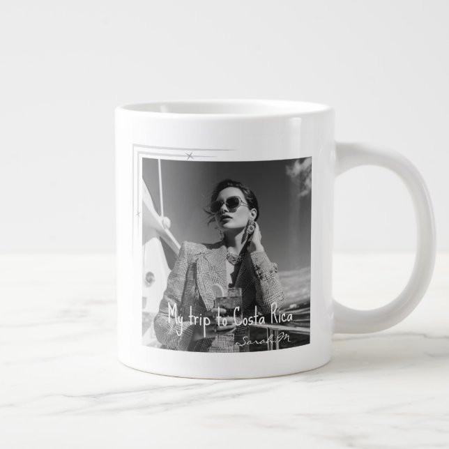 Photo holiday mug  vintage merry christmas Jumbo-Tasse (Rechts)