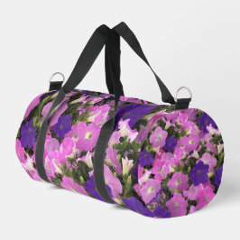 Photo Image Of Morning Glory Pink & Purple Flowers Duffle Bag