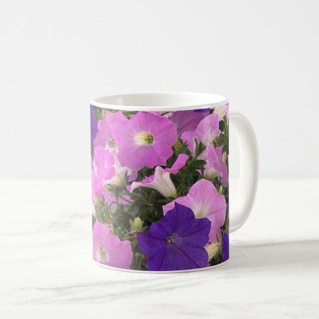 Photo Image Of Morning Glory Pink & Purple Flowers Kaffeetasse (VorderseiteRechts)