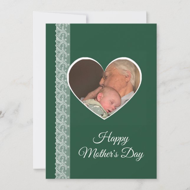 Photo inside Heart image with lace border Karte (Vorderseite)