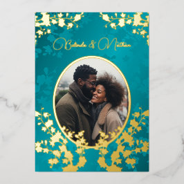 Photo  Jewel Tone Floral Wedding  Folieneinladung