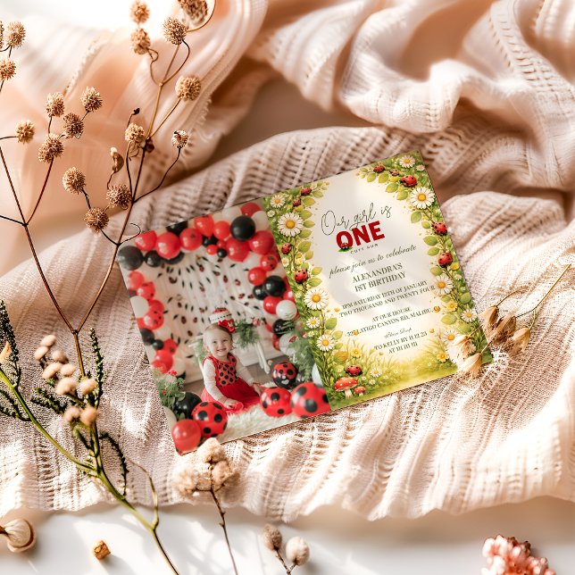 Photo Little Meadow Lady Turns One Einladung (Von Creator hochgeladen)