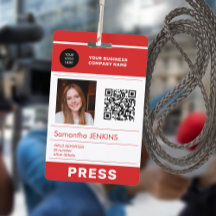 Photo logo QR CODE press pass ID