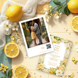Photo Luxury Mediterranean Lemons & Flowers Save The Date