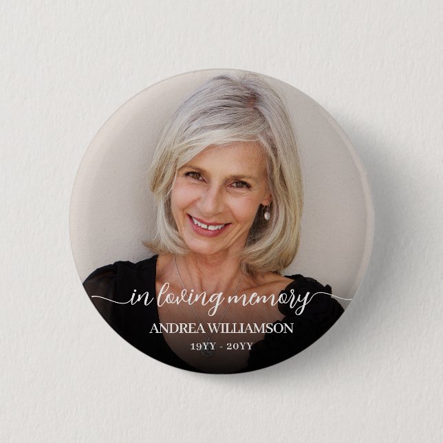 Photo Memorial Tribute In Loving Memory  Button (Vorderseite)