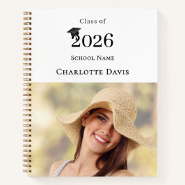 Photo Modern Senior Graduate Class of 2026 Notizbuch