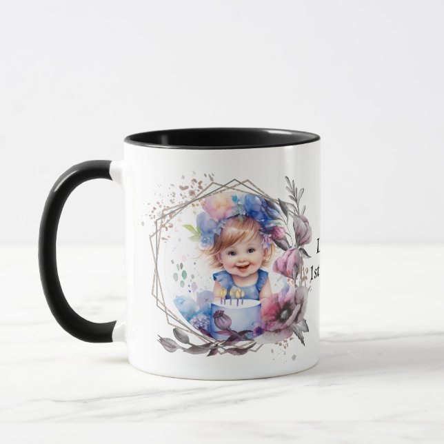 Photo mug with flower frame tasse (Links)