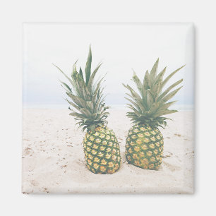 Photo of 2 Pineapples on a Beach Magnet