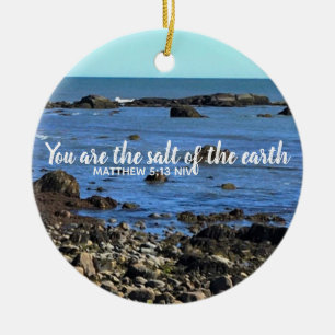 Photo of Atlantic Ocean Bible Verse Encouragement Keramik Ornament