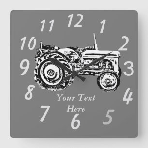 photo of vintage Gray massey fergison tractor  Quadratische Wanduhr