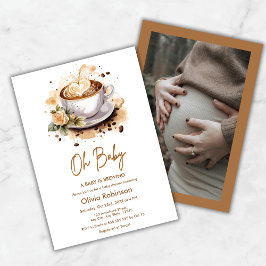 Photo Oh Baby A Baby is Brewing Coffee Baby Shower Einladung