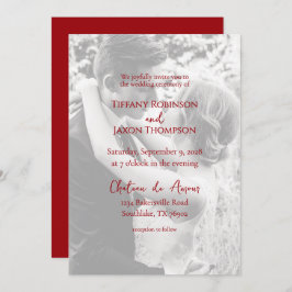 Photo Overlay Lovely Red Text Minimalist Wedding Einladung