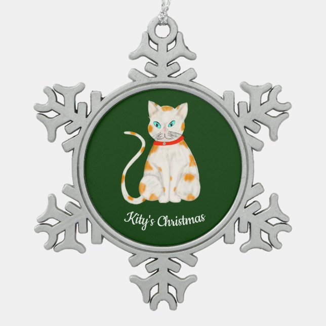 Photo Personalized Snowflake Framed Ornament (Vorderseite)