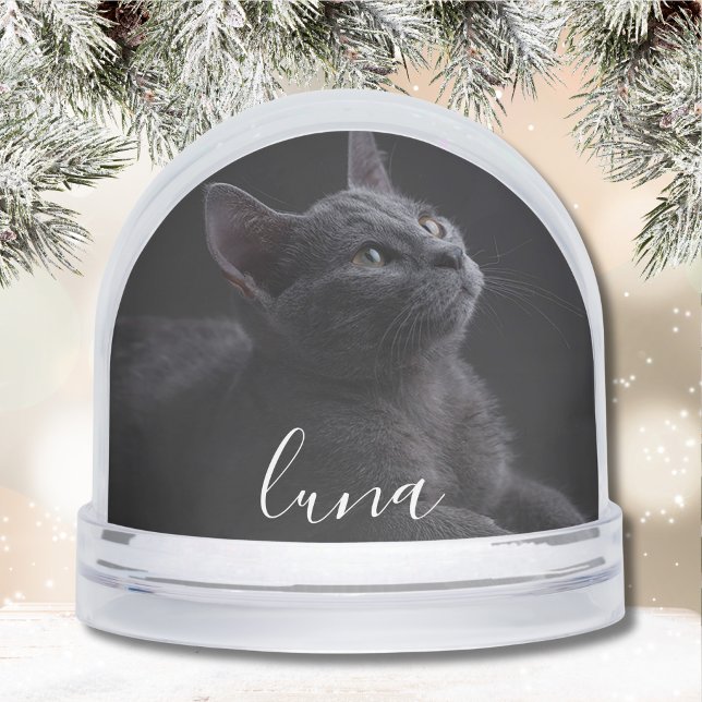 Photo Pet Tribute Name Schneekugeln (Cat Photo Memorial Snow Globe)