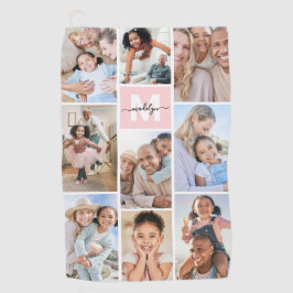 Photo Pink Monogram Golfhandtuch
