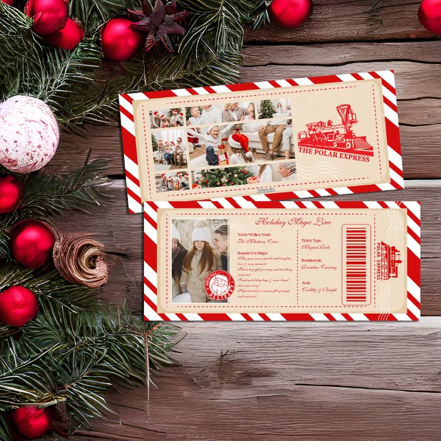Photo Polar Express Christmas Ticket Feiertagskarte (Von Creator hochgeladen)