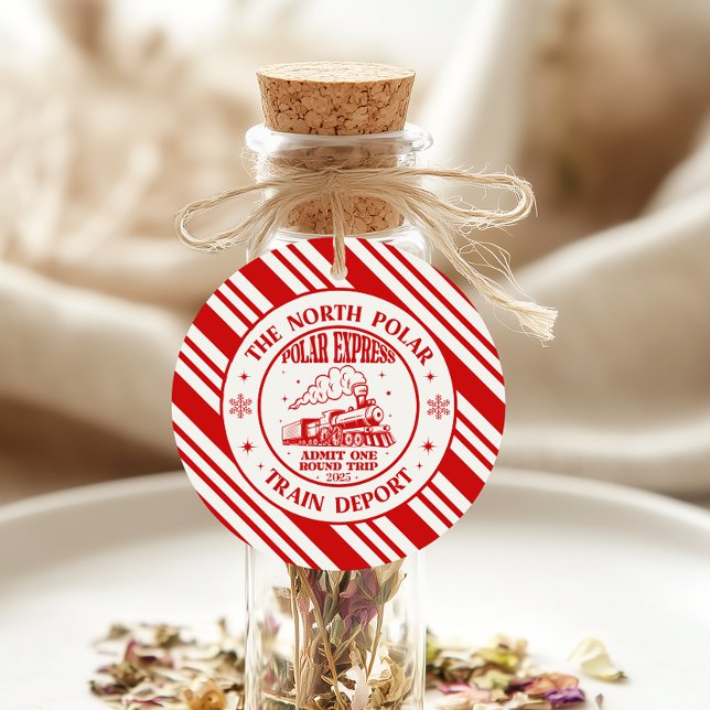 Photo Polar Express Christmas Ticket Runder Aufkleber (Von Creator hochgeladen)
