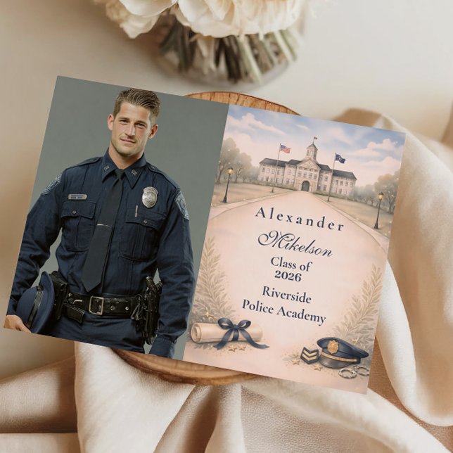 Photo Police Academy Badge Ceremony Graduation Ankündigung (Von Creator hochgeladen)