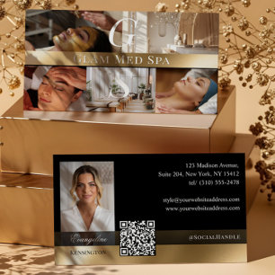 Photo Professional Med Spa Monogram Schwarz Gold Visitenkarte