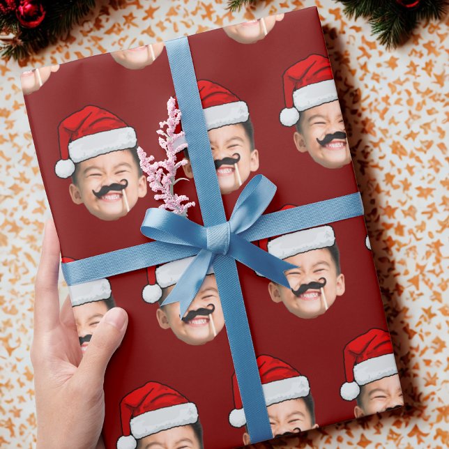 Photo Santa Hat Christmas Gift Wrap, Baby Face Geschenkpapier (Von Creator hochgeladen)