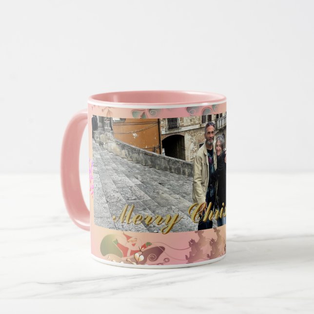 Photo Santa Pink Tasse (Vorderseite Links)