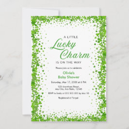 Photo Shamrock A Little Lucky Charm Baby Shower Einladung