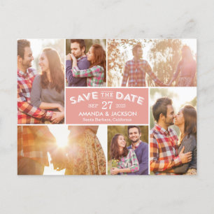 Photo Showcase Editable Color Save The Date Postkarte