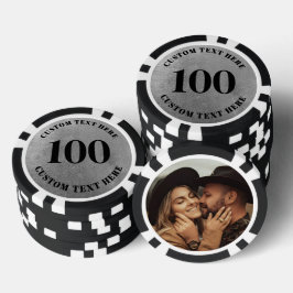 Photo Silver 100 Numbered Pokerchips