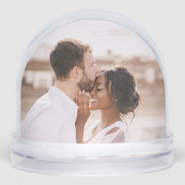 Photo Simple Modern Love Wedding Keepsake Couple Schneekugeln