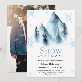 Photo Snow in Love Winter Snowflakes Bridal Shower Einladung