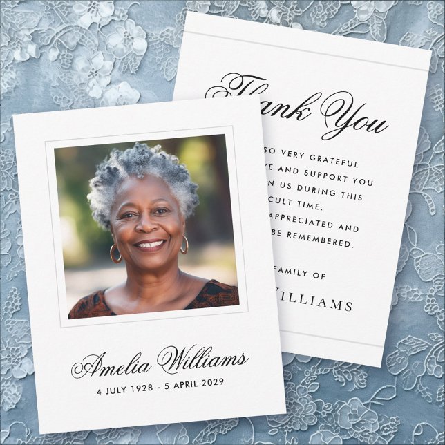 Photo sympathy bereavement white thank you card dankeskarte (Photo sympathy bereavement white thank you card)