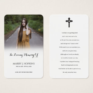 Photo Sympathy Funeral Memorial Prayer Cards