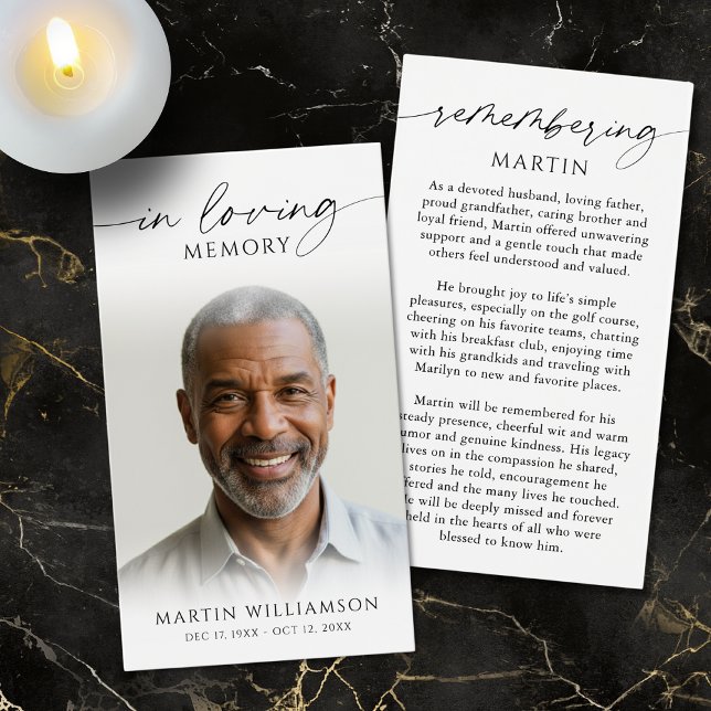 Photo Sympathy Funeral Remembrance Prayer Card (Von Creator hochgeladen)