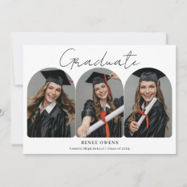 Photo Template Graduation Flat Announcement Card Ankündigung