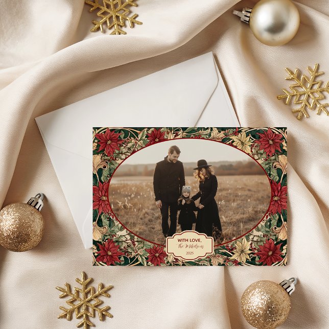 Photo Timeless Poinsettia Holiday Feiertagskarte (Von Creator hochgeladen)