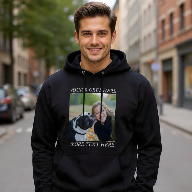Photo Upload Hoodie with Custom Text (Von Creator hochgeladen)