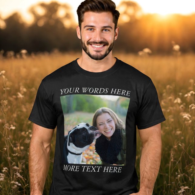 Photo Upload T-Shirt with Custom Text (Von Creator hochgeladen)
