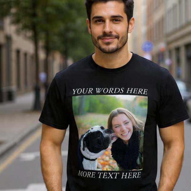 Photo Upload T-Shirt with Custom Text (Von Creator hochgeladen)