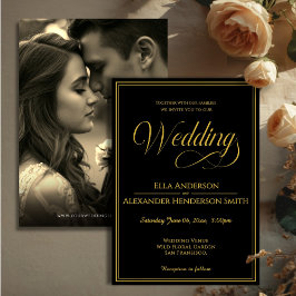 Photo Vintage Black Wedding Invitation Einladung