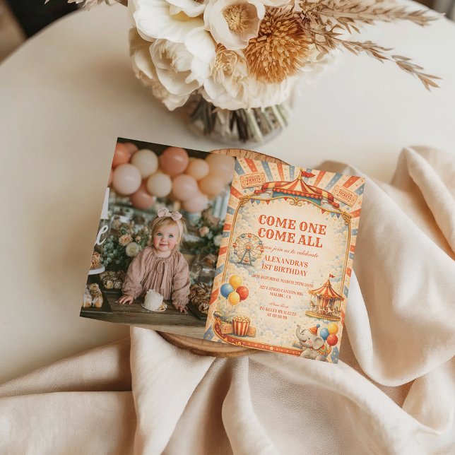 Photo Vintage Circus Fairytale Birthday Einladung (Von Creator hochgeladen)