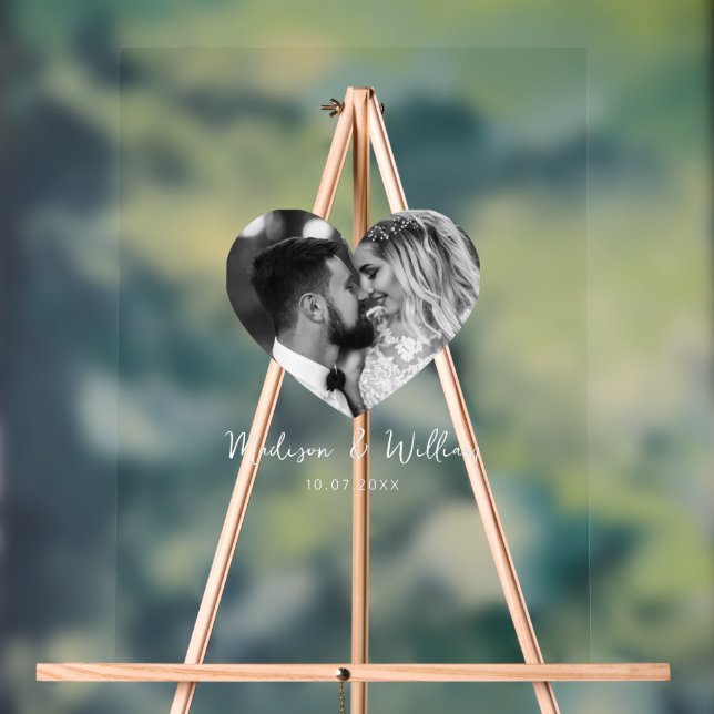 Photo Wedding Guest Signature Board Acrylic Sign Acrylschild (Neutral)