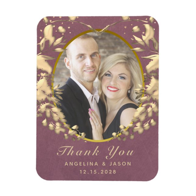 Photo Wedding Thank You Favor Magnet (Vertikal)
