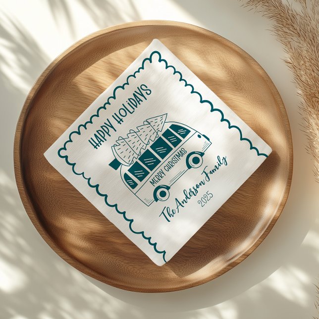 Photo Whimsical Quirky Doodle Holiday Serviette (Von Creator hochgeladen)