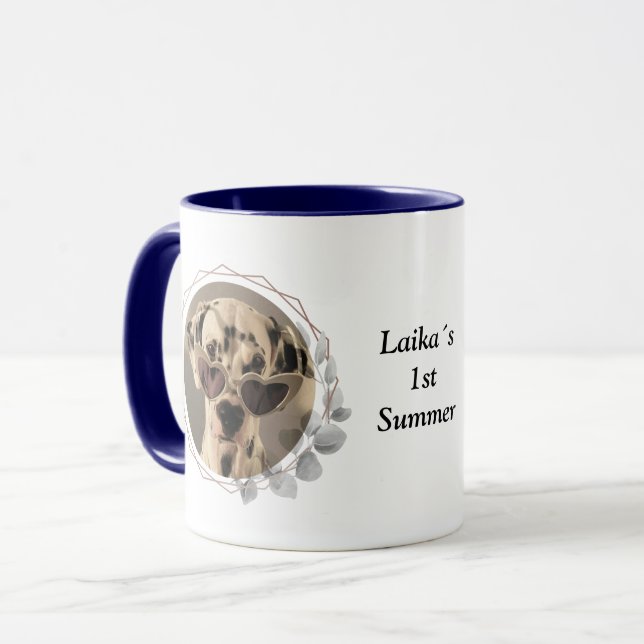Photo with fine flower frame  tasse (Vorderseite Links)