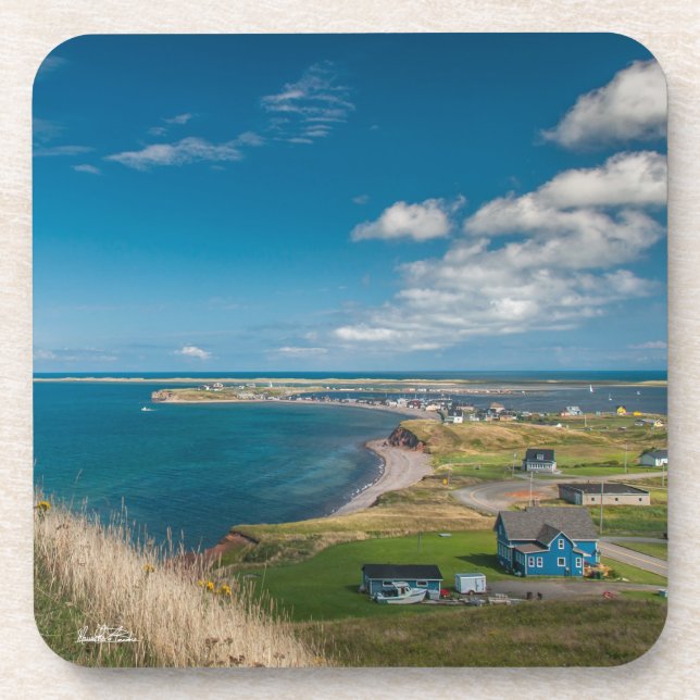 Photodorf auf dem Meerstrand Untersetzer (Vorderseite)