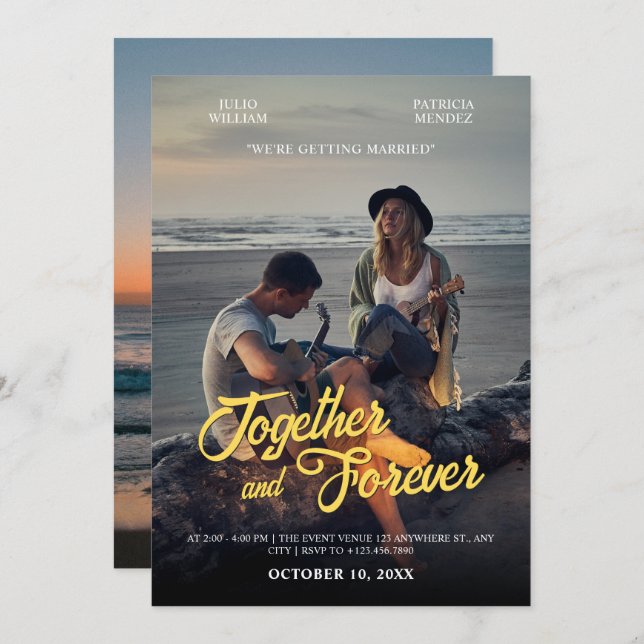 Photogenic wedding  einladung (Vorne/Hinten)