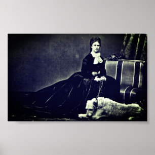 Photograph Empress Elisabeth of Austria with dog Poster