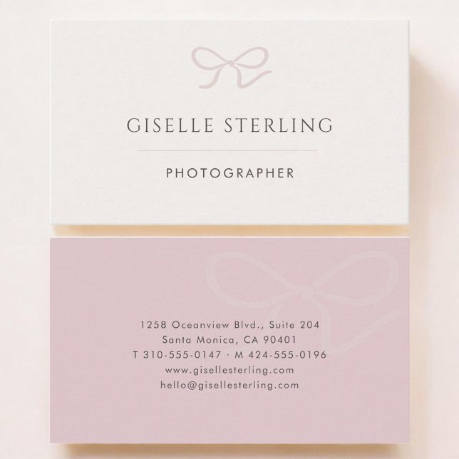 Photographer Pink Bow Visitenkarte (Von Creator hochgeladen)