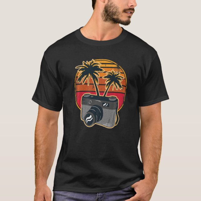 Photographer Retro Camera Sunset Vintage Photograp T-Shirt (Vorderseite)