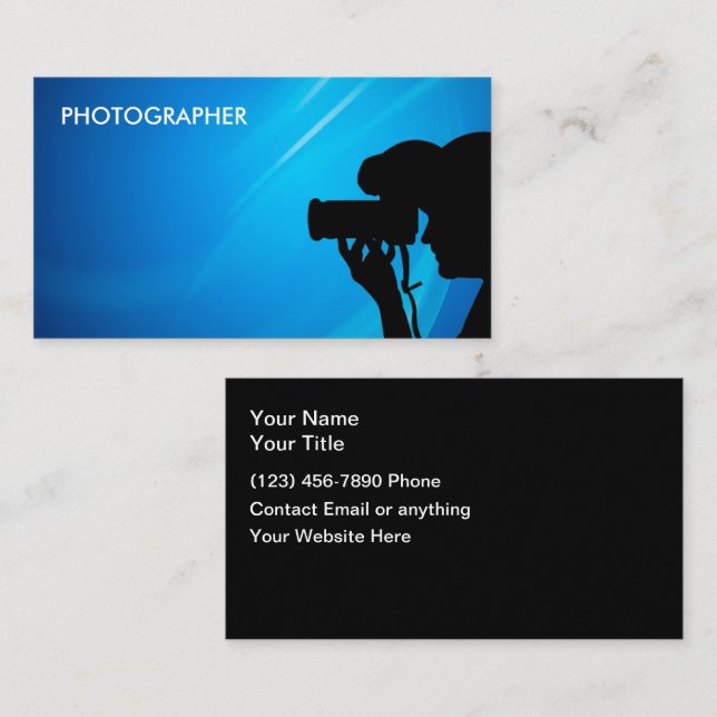 Photographer Simple Business Cards Visitenkarte (Vorne/Hinten)